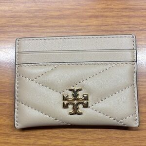 Tory Burch Quilted Tan Card Holder